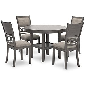 Wrenning Gray Dining Table & 4 Dining Chairs by Ashley Furniture