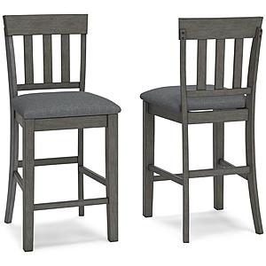 Hallanden Upholstered Counter Height Bar Stool (Set of 2) - Two-Tone Gray by Ashley Furniture