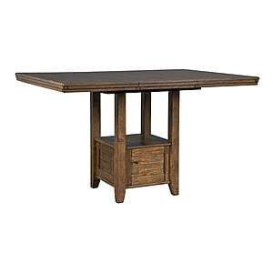 Flaybern Brown Counter Height Dining Table w/Pedestal Base by Ashley Furniture