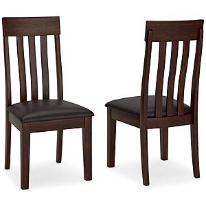 Haddigan - Dark Brown Rake Back Upholstered Dining Chair (Set of 2) by Ashley Furniture