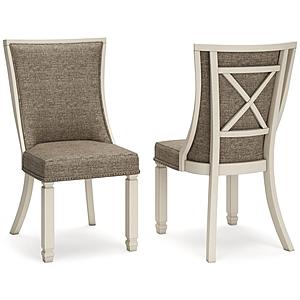 Bolanburg Antiqued White Dining Chair w/Upholstered Back (Set of 2) by Ashley Furniture