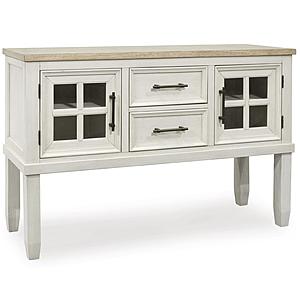 Shaybrock Antique White/ Brown Dining Server by Ashley Furniture