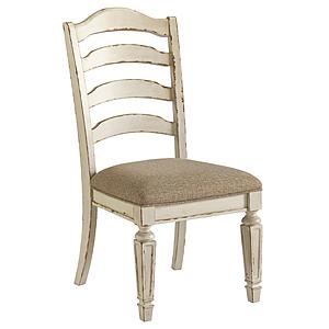 Realyn Chipped White Ladderback Dining Chair (Set of 2) by Ashley Furniture