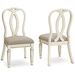 Realyn Chipped White Ribbon Back Dining Chair (Set of 2) by Ashley Furniture