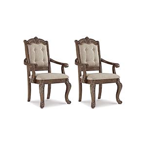 Charmond Upholstered Dining Arm Chair - Brown by Ashley Furniture