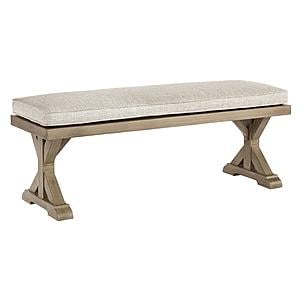 Beachcroft Outdoor Bench w/Cushion - Beige by Ashley Furniture