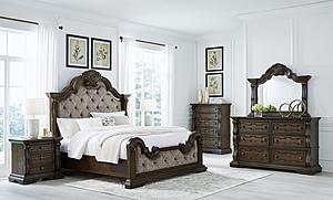 Maylee - Dark Brown - Upholstered Bedroom Set by Ashley Furniture