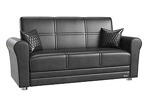 Avalon Black PU Leatherette Convertible Loveseat by Casamode