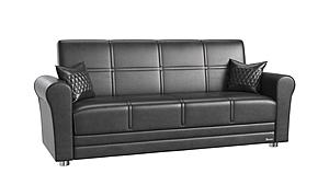 Avalon Black PU Leatherette Sofa Bed by Casamode