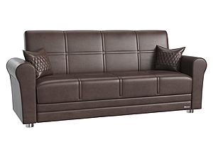 Avalon Brown PU Leatherette Sofa Bed by Casamode