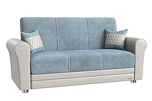 Avalon Sky Blue Convertible Loveseat by Casamode
