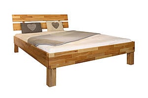 Alaska Eco Real Oak Wood Platform Bed - Chemical Free w/Hand-Rubbed Oil Finish by Comfort Pure