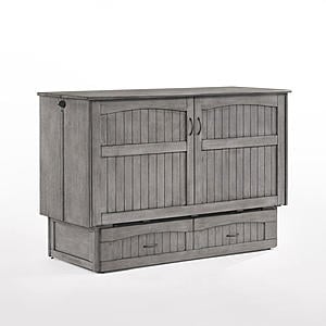 The Alpine Queen Murphy Cabinet Bed Rustic Gray by Night & Day Furniture