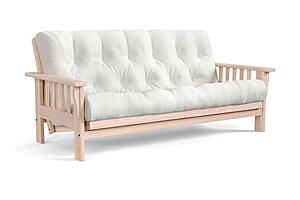 Flat Arm Mission Amish-Made American Oak Futon Frame by Comfort Pure