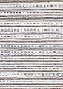 Aspen White Grey Brown Striped Southwestern Pattern Rug by Kalora