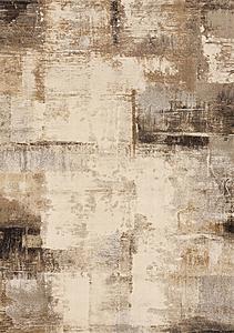Aurora Cream Brown Black Distressed Rug by Kalora