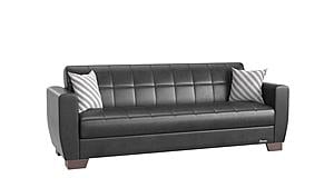 Barato Black PU Leatherette Sofa Bed by Casamode