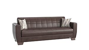 Barato Brown PU Leatherette Sofa Bed by Casamode