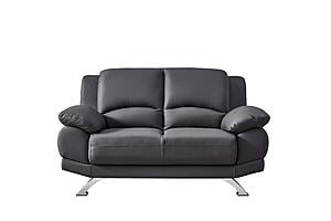 117 FSA002 Gray Leather Loveseat by BH Furniture