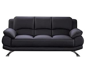 117 L108 Black Leather Sofa by BH Furniture