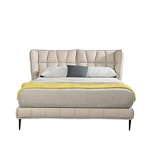 Claire Blush Full Leather Upholstered Platform Bed by BH Furniture