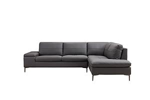 Decker FSA002 Gray Leather Sectional w/Storage Arm by BH Furniture
