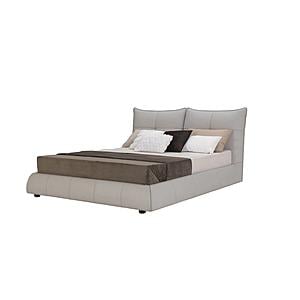 Excite M5653 Light Gray Full Leather Platform Bed by BH Furniture