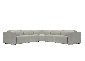 Franklin NL5115 Smoke Gray Leather 6-Piece Sectional w/3 Power Headrest by BH Furniture