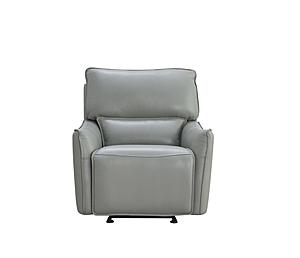 Heather 7576 Dark Gray Leather Gliding Recliner by BH Furniture