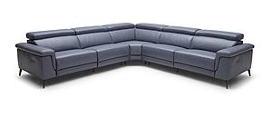 Hendrix NL5100 Slate Blue Leather Sectional w/Electric Recliners by BH Furniture