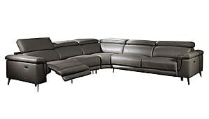 Hendrix NL5102 Dark Gray Leather Sectional w/Electric Recliners by BH Furniture