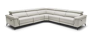 Hendrix NL5115 Smoke Gray Leather Sectional w/Electric Recliners by BH Furniture