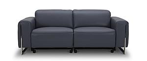 Hudson NL5100 Slate Blue Leather Extended Sofa w/2 Power Recliners by BH Furniture