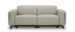 Hudson NL5115 Smoke Gray Leather Extended Sofa w/2 Power Recliners by BH Furniture