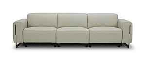 Hudson NL5115 Smoke Gray Leather Extended Sofa w/3 Power Recliners by BH Furniture