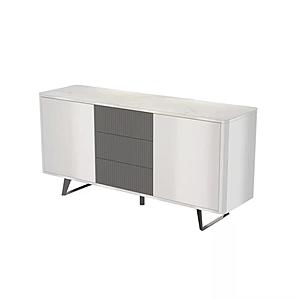 Jax White Top Storage Buffet by BH Furniture