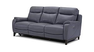 Leonard NL5100 Slate Blue Leather Dual Power Sofa by BH Furniture