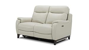 Leonard NL5100 Smoke Gray Leather Dual Power Loveseat by BH Furniture