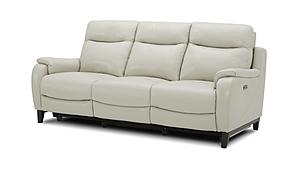 Leonard NL5100 Smoke Gray Leather Dual Power Sofa by BH Furniture