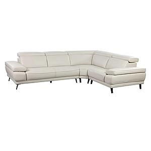 Mercer 807 Smokey Taupe Leather Corner Sectional w/2 Arms by BH Furniture