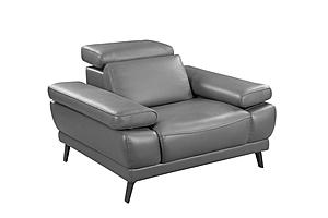 Mercer 8605 Slate Gray Thick Leather Chair by BH Furniture