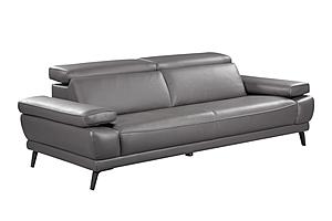 Mercer 8605 Slate Gray Thick Leather Sofa by BH Furniture