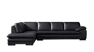 ML157 L208 Black Top Grain Leather Sectional by BH Furniture