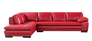 ML157 L210 Red Top Grain Leather Sectional by BH Furniture