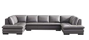 ML157 L225 Dark Gray Top Grain Leather U-Shaped Sectional by BH Furniture