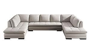 ML157 V990 Smoke Top Grain Leather U-Shaped Sectional by BH Furniture