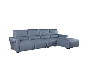S275 L223 Aqua Thick Leather Sectional w/Electric Recliner by BH Furniture