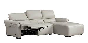 S275 V990 Smoke Thick Leather Sectional w/Electric Recliner by BH Furniture