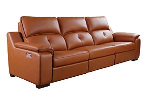 Thompson 8232 Adobe Orange Premium Thick Leather Extended Sofa by BH Furniture