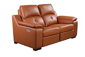 Thompson 8232 Adobe Orange Premium Thick Leather Sofa by BH Furniture